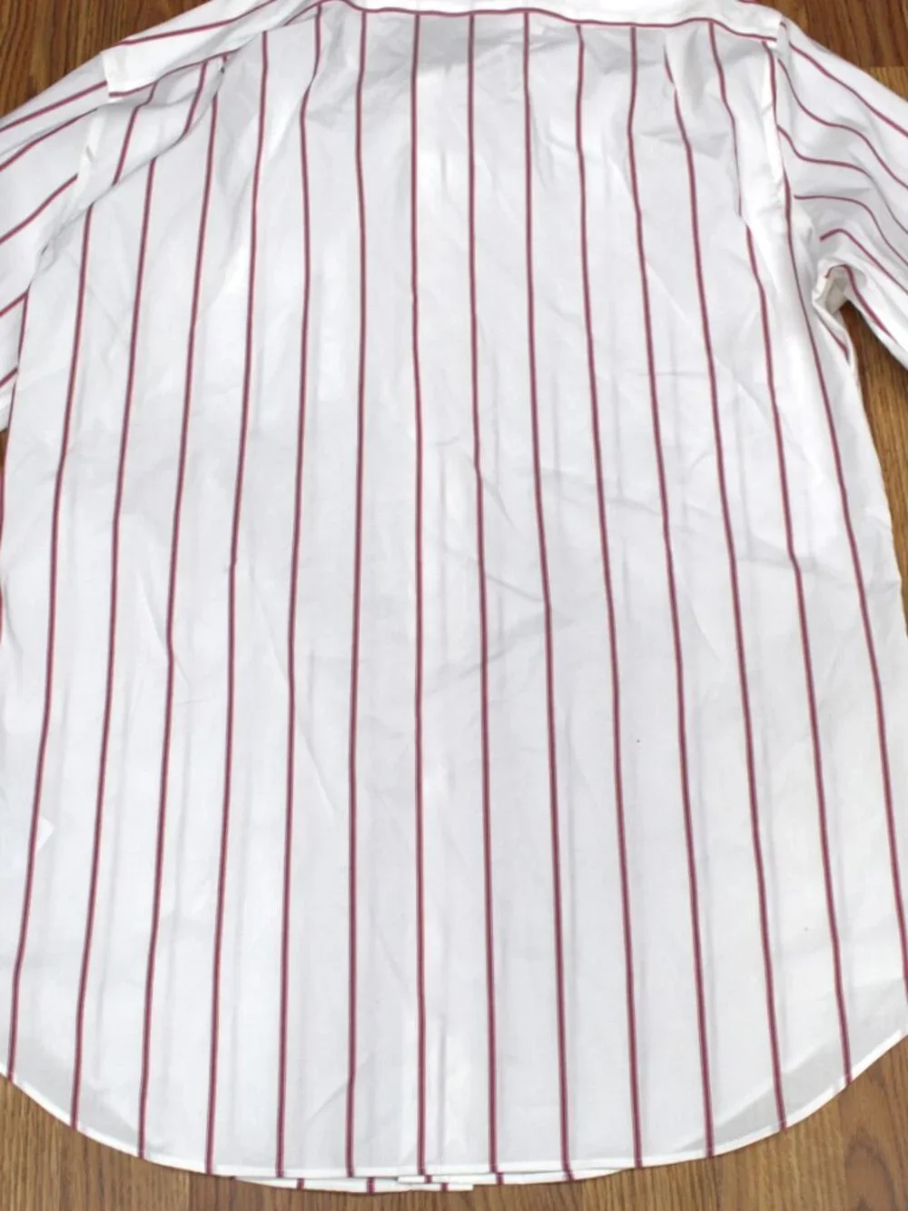 J.CREW THOMPSON REGULAR FIT COTTON/SPANDEX SHIRT DARK RED & WHITE Sz LARGE, L